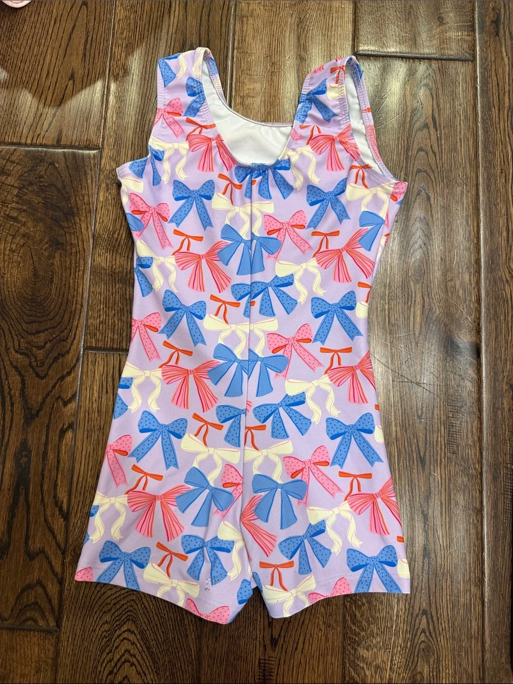 Destira Kids Pink Bow-Print leotard